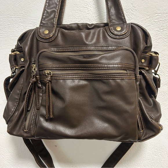 VINTAGE Elegant Brown Leather Tote Bag - Picture 2 of 8